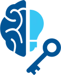 A graphic of a brain, lightbulb, and key representing TETRA’s intellectual property.